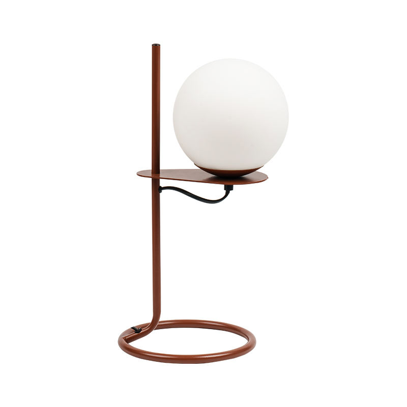Semplice lampada da tavolo a sfera di vetro