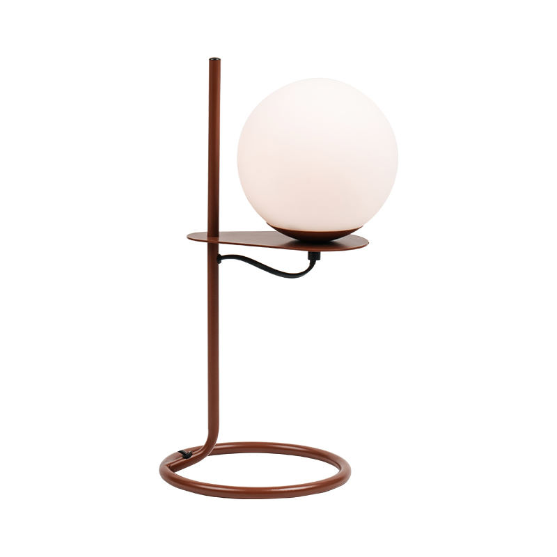 Semplice lampada da tavolo a sfera di vetro
