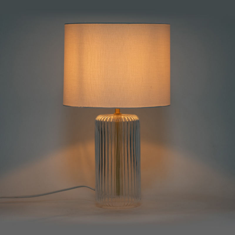 Lampada da comodino in stile cilindrico in vetro americano