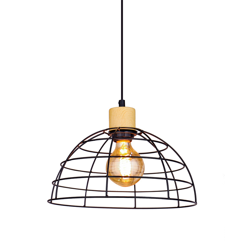 Lampadario di ferro mezza gabbia in stile industriale