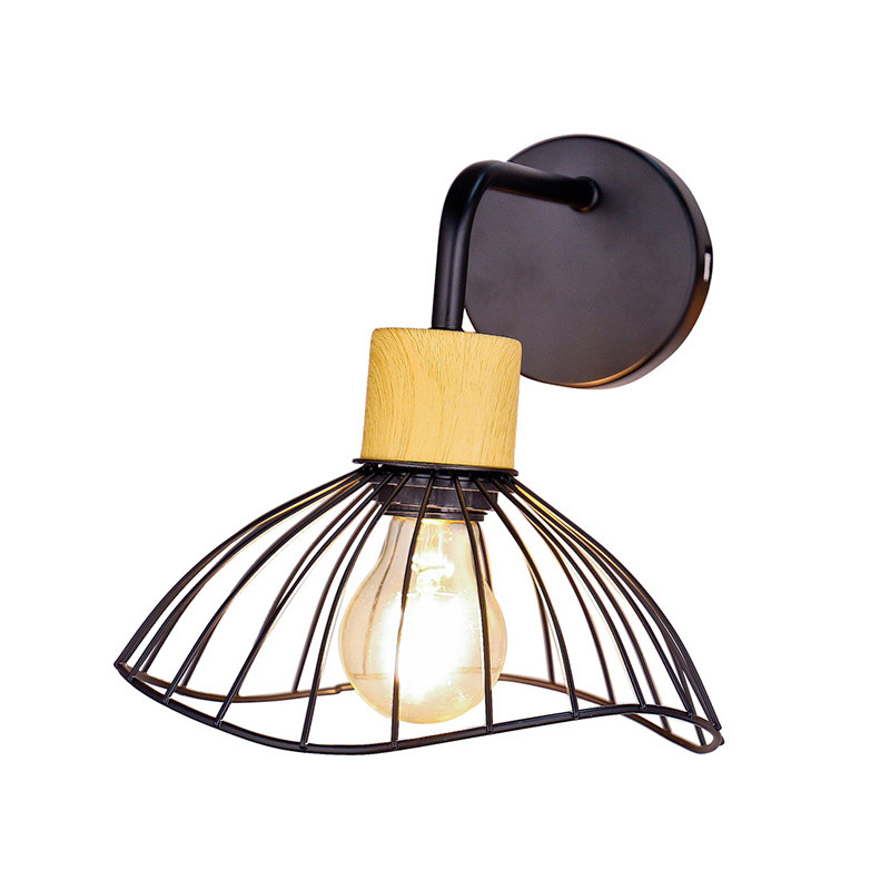 Lampada da parete paralume irregolare nera